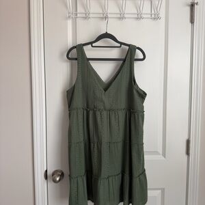 Summer Olive Textured Dress